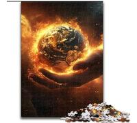 Puzzle da 1000 pezzi per adulti "La Terra nel palmo della tua mano", gioco decorativo fai da te stimolante, giocattolo interattivo per famiglie, 50x75cm