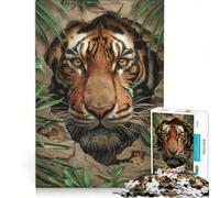 Puzzle da 1000 pezzi per adulti "La tigre nel muro" gioco rompicapo regalo di compleanno adatto come decorazione da scrivania 50x75cm