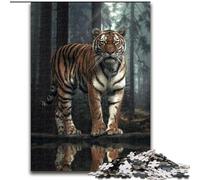 Puzzle da 1000 pezzi per adulti "La tigre nella foresta" in cartone, gioco rompicapo per adolescenti, regalo perfetto per le feste, 1000 pezzi(26x38cm)