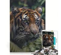 Puzzle da 1000 pezzi per adulti "La tigre nella giungla" gioco rompicapo difficile per rafforzare l'amore tra le coppie 38x26cm