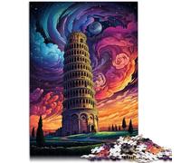 Puzzle da 1000 pezzi per adulti la torre storta di Pisa Italia, giocattolo educativo per alleviare lo stress, un'opera d'arte, adatto per ragazzi dai 14 anni in su, 26 x 38 cm