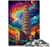 Puzzle da 1000 pezzi per adulti la torre storta di Pisa Italia, puzzle giochi educativi rafforza l'amore tra coppie per adolescenti dai 14 anni in su, 26 x 38 cm