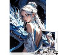 Puzzle da 1000 pezzi per adulti "L'abbraccio del drago" giocattoli fai da te regali per donne e uomini gioco educativo con poster abbinato e foglio di quiz (dimensioni 50x75cm)