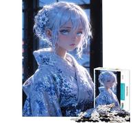 Puzzle da 1000 pezzi per adulti "L'abbraccio gentile dell'inverno" - Ragazza anime in kimono - Gioco impegnativo da completare - Attività per famiglie - Giochi educativi per maggiori di 14 anni