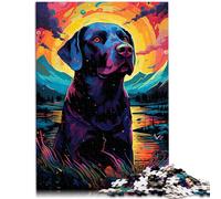 Puzzle da 1000 pezzi per adulti, labrador colorato, 26 x 38 cm, decorazione per la casa e regali per adolescenti dai 14 anni in su