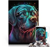 Puzzle da 1000 pezzi per adulti Labrador con occhiali, giocattolo per l'intrattenimento in famiglia, 26 x 38 cm, antistress vacanza a casa