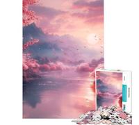 Puzzle da 1000 pezzi per adulti Lago dei ciliegi in fiore difficile e stimolante gioco di analisi e logica rompicapo per ragazzi dai 14 anni in su 38x52cm