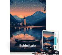 Puzzle da 1000 pezzi per adulti,Lago di Bohinj,Slovenia,con bordi perfetti,gioco stimolante per la mente,gioco di ozio,illustrazione di una scena natalizia 38x26cm