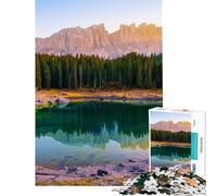 Puzzle da 1000 pezzi per adulti Lago di Carezza Italia Latemar Un gioco rompicapo per adulti un'opera d'arte per compleanno e Natale (dimensioni 38x26cm)