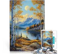 Puzzle da 1000 pezzi per adulti Lago di montagna autunnale Gioco di famiglia antistress sfida difficile offerte come regali per tutta la famiglia 75x50cm