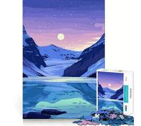 Puzzle da 1000 pezzi per adulti,Lago Louise di notte,divertente da assemblare,sfida intelligente,gioco tranquillo,regalo di compleanno per hobby (50x75cm)