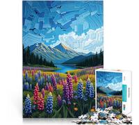 Puzzle da 1000 pezzi per adulti Lago Tekapo e lago Lupins - 8Un paese delle meraviglie da sogno Giochi educativi fai da te Un'opera d'arte 38x26cm
