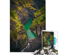 Puzzle da 1000 pezzi per adulti Lago Verde Smeraldo gioco pratico per passare il tempo durante le vacanze compleanno e Natale (dimensioni 50x75cm)