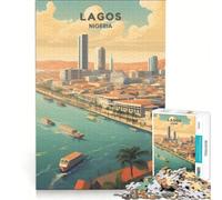Puzzle da 1000 pezzi per adulti, Lagos, Nigeria, gioco rompicapo, decorazione per la casa, compleanno e Natale 38x52cm