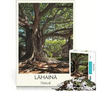 Puzzle da 1000 pezzi per adulti, Lahaina Maui, albero di banyan, gioco rompicapo, decorazione per la casa, compleanno e Natale 38x52cm