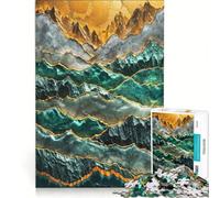 Puzzle da 1000 pezzi per adulti "L'Alba Dorata della Montagna di Smeraldo", gioco educativo, analisi e logica, regalo di compleanno, regalo di viaggio 38x26cm