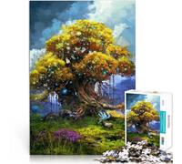Puzzle da 1000 pezzi per adulti L'albero della saggezza Fatto di legno，da 14 anni in su Gioco a quiz Regalo di opere d'arte。misurare：50x75cm/19.68x29.52pollice