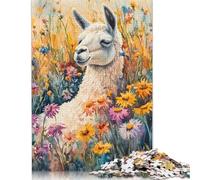 Puzzle da 1000 pezzi per adulti Lama in un campo di fiori Puzzle Giocattoli di decompressione Puzzle per la casa Gioco Puzzle Regali interessanti 38x26 cm/1000 pezzi