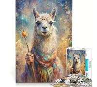 Puzzle da 1000 pezzi per adulti Lama mago con bastone gioco divertente interazione genitore-figlio ogni pezzo è unico 50x75cm