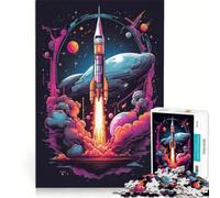 Puzzle da 1000 pezzi per adulti lancio di razzo vintage gioco impossibile sfida difficile rafforza l'amore tra le coppie 38x52cm