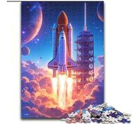 Puzzle da 1000 pezzi per adulti "Lancio di un razzo" in legno, adatto per compleanni, Halloween, Ringraziamento, Pasqua, dimensioni 50X75cm