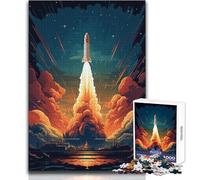 Puzzle da 1000 pezzi per adulti, lancio di un razzo spaziale, goditi un dolce relax, vestibilità stabile, taglio preciso, dimensioni del giocattolo: 38x26cm