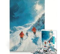 Puzzle da 1000 pezzi per adulti "L'arte dello sci" giochi educativi attività divertenti da fare in casa lista dei desideri con Babbo Natale 50x75cm