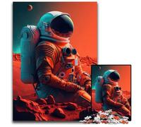 Puzzle da 1000 pezzi per adulti "L'astronauta marziano", puzzle per adulti, attività per famiglie, decorazioni fai da te per la casa, regalo di Natale, 26X38CM/10,23x14,96 pollici.