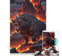 Puzzle da 1000 pezzi per adulti Lava Boar︰ Il Guardiano Vulcanico Gioco per famiglie Rilassante e stimolante per l'intelletto Collezione d'artista Belle Arti 38x26cm