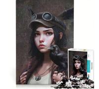 Puzzle da 1000 pezzi per adulti "L'avventura della ragazza e del corvo", gioco impossibile, rilassante e stimolante per la mente, ideale come decorazione da scrivania 50x75cm