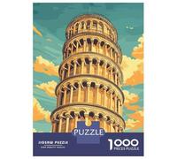 Puzzle Da 1000 Pezzi Per Adulti Leaning Tower of Pisa Puzzle Per Adulti Gioco Pratico Sfida Difficile Gioco Impegnativo Regali 38x26cm/1000pcs