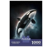 Puzzle Da 1000 Pezzi Per Adulti Leaping Orca in Starry Night Puzzle Per Adulti Gioco Pratico Difficile Difficile E Sfida 38x26cm/1000pcs