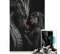Puzzle da 1000 pezzi per adulti, Legame Oscuro con il Drago, gioco interattivo, attività divertenti da fare a casa, gioco dal design accattivante 38x52cm