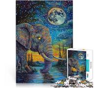Puzzle da 1000 pezzi per adulti L'elefante, il re della foresta Giocattoli di gioco impegnativi Adatto per la decorazione del desktop 75x50cm