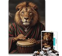 Puzzle da 1000 pezzi per adulti Leone batterista nella tempesta Gioco pratico per migliorare la memoria per bambini dai 14 anni in su 38x26cm