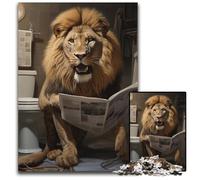 Puzzle da 1000 pezzi per adulti Leone che legge il giornale Puzzle difficili per adulti Regalo perfetto per la festa della mamma, compleanni, Natale 26X38CM/10,23x14,96 pollici