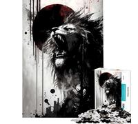 Puzzle da 1000 pezzi per adulti leone che ruggisce verso il cielo Gioco avvincente per coltivare la pazienza rilassarsi e migliorare la memoria Ottimo regalo (dimensioni 75x50cm)