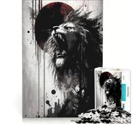 Puzzle da 1000 pezzi per adulti Leone che ruggisce verso il cielo gioco interattivo interazione genitore-figlio ideale come regalo per tutta la famiglia 38x52cm