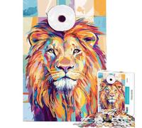 Puzzle da 1000 pezzi per adulti leone colorato con rotolo di carta igienica ideale per compleanni e Natale gioco rompicapo a tempo adatto a partire dai 14 anni (38x26cm)