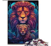 Puzzle da 1000 pezzi per adulti, leone colorato in legno, regalo per uomini e donne, per tutti i giorni e per occasioni speciali, 50x75cm, per compleanni, feste e occasioni speciali