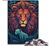 Puzzle da 1000 pezzi per adulti, leone colorato in legno, regalo perfetto per bambini dai 14 anni in su, 50x75cm, gioco rompicapo per adolescenti, regalo perfetto per le feste