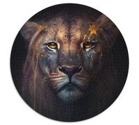 Puzzle da 1000 pezzi per adulti, Leone Cosmico, puzzle rotondo, impegnativo, fai da te, per appassionati, regalo perfetto per il relax (67,5x67,5 cm)