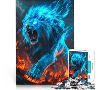 Puzzle da 1000 pezzi per adulti Leone di fuoco blu Giocattoli educativi per l'apprendimento Giochi per famiglie Regali di Babbo Natale segreto 50x70cm