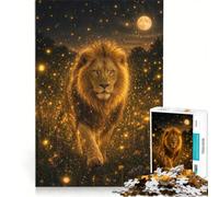 Puzzle da 1000 pezzi per adulti: Leone d'oro in un sogno di lucciole, gioco impossibile, analisi e logica, per rafforzare l'amore tra le coppie 50x75cm