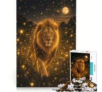 Puzzle da 1000 pezzi per adulti: Leone d'oro in un sogno di lucciole, gioco rilassante, decorazione per la casa, ideale come regalo per tutta la famiglia 38x52cm