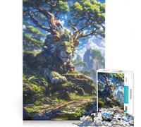 Puzzle da 1000 pezzi per adulti "Leone e custode del tempio magico" gioco divertente interazione genitore-figlio ogni pezzo è unico 50x75cm