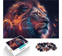 Puzzle da 1000 pezzi per adulti Leone e fulmine Fatto di cartone Adatto a partire dai 14 anni Regali per la decorazione della casa Regali unici per compleanno e Natale misurare：26x38cm