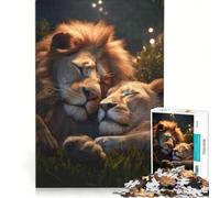 Puzzle da 1000 pezzi per adulti Leone e Leonessa innamorati gioco educativo allena la mente e la mano collezione d'artista belle arti 50x75cm