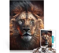 Puzzle da 1000 pezzi per adulti Leone fatto dal fuoco Difficile da completare ma divertente e umoristico Collezione di artisti, Belle arti 38x26cm
