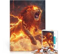 Puzzle da 1000 pezzi per adulti Leone Fulmine Fatto di carta，per 14+ Rompicapo Come regalo per tutta la famiglia e gli amici。misurare：26x38cm/10.24 x 14.96pollice